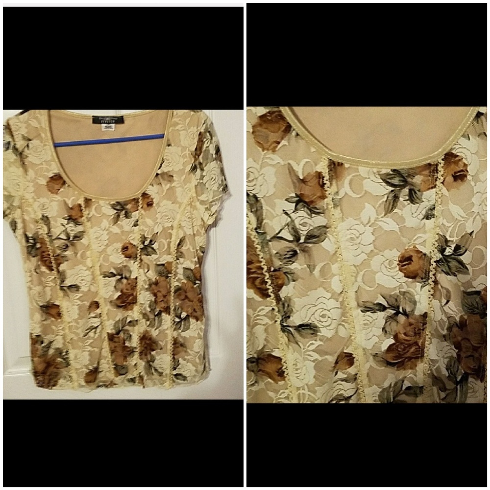 Lacy rose pattern top